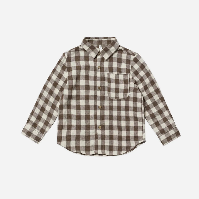 Long Sleeve Boxy Fit Check Shirt