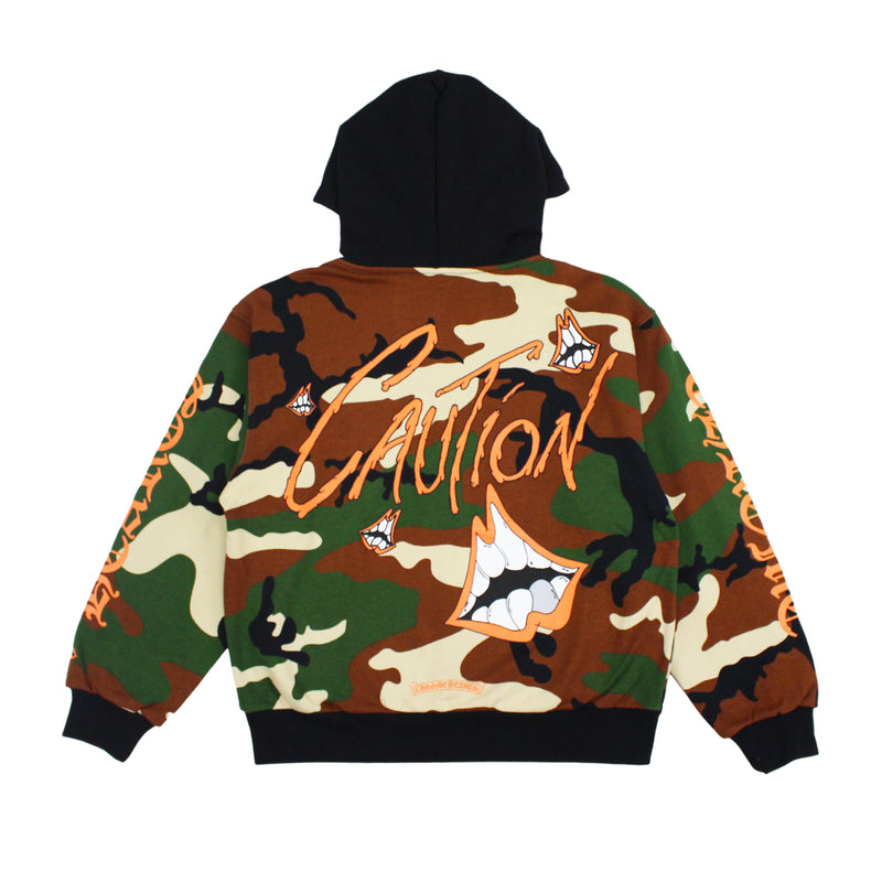 Chrome Hearts Matty Boy Caution Zip Hoodie Camo/Orange（Thick