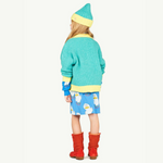 The Animals Observatory Bicolor Turquoise Toucan Cardigan kids cardigans The Animals Observatory   