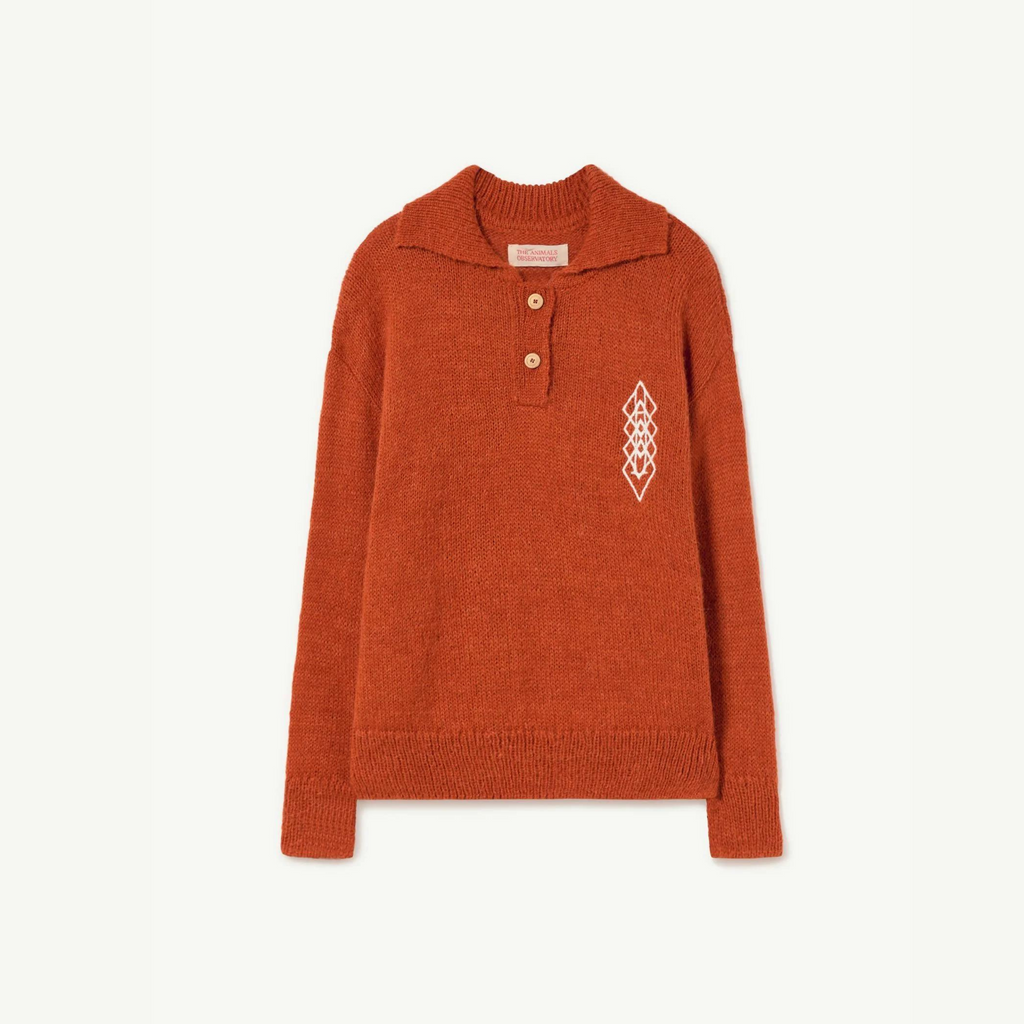 The Animals Observatory Deep Orange Raven Sweater kids sweaters The Animals Observatory   