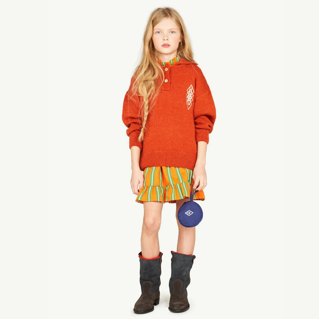 The Animals Observatory Deep Orange Raven Sweater kids sweaters The Animals Observatory   