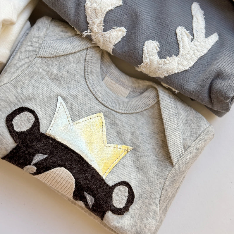 Oh Baby! Soft Cotton Bear Crown Soft Newborn Set kids tops+bottoms sets Oh Baby!   