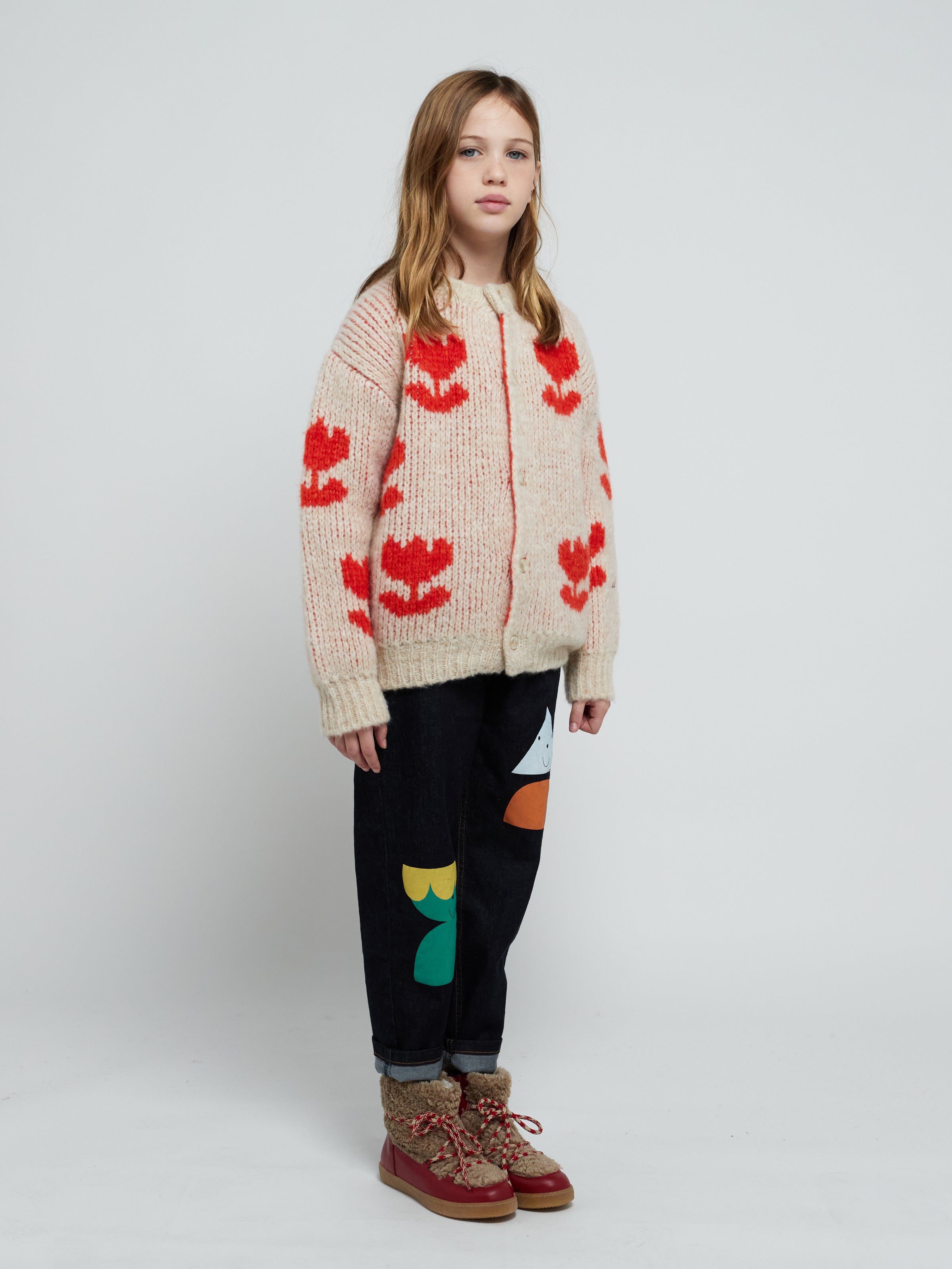 Bobo Choses Retro flowers all over jacquard cardigan – Crown Forever