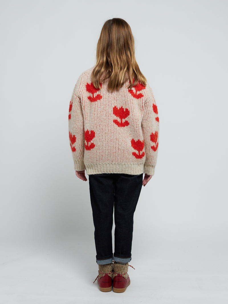 Bobo Choses Retro flowers all over jacquard cardigan – Crown Forever