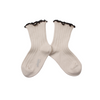 Collegien Delphine - Lettuce Trim Ribbed Socks - Doux Agneaux kids socks and tights Collegien   