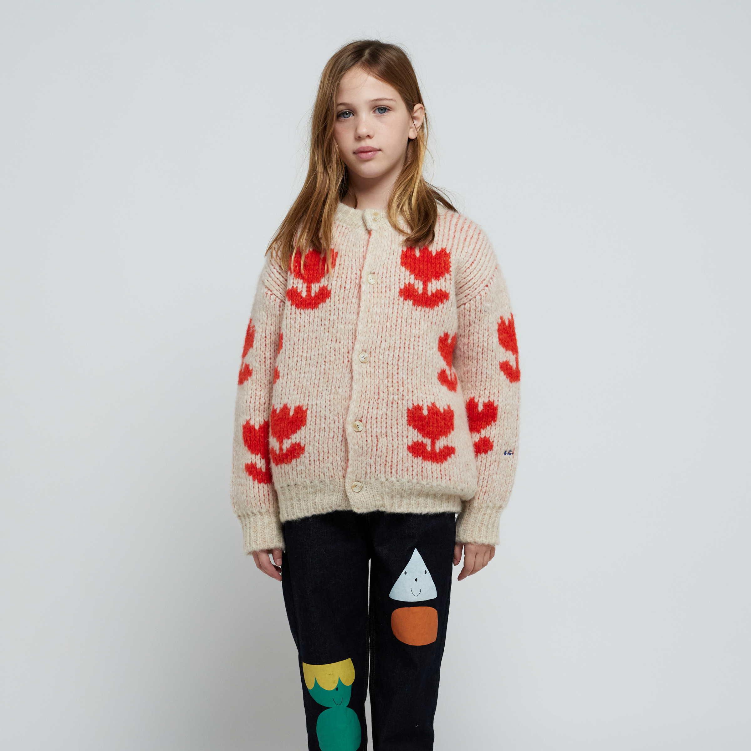 Bobo Choses Retro flowers all over jacquard cardigan – Crown Forever