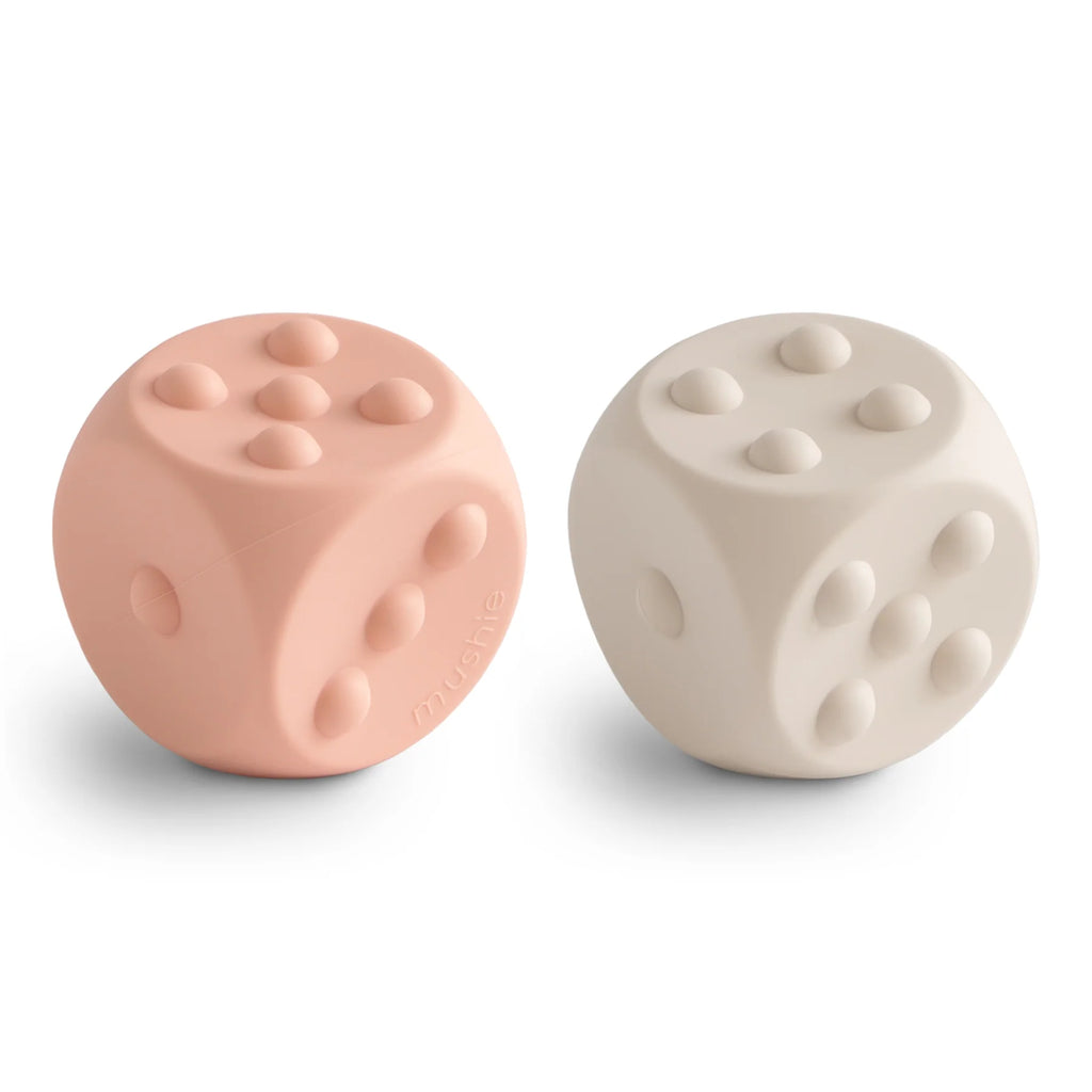 Mushie Dice Press Toy Blush/Shifting Sand – Crown Forever