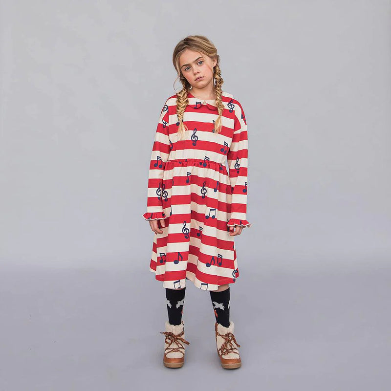 Carlijnq music notes - dress with ruffles kids dresses CARLIJNQ   