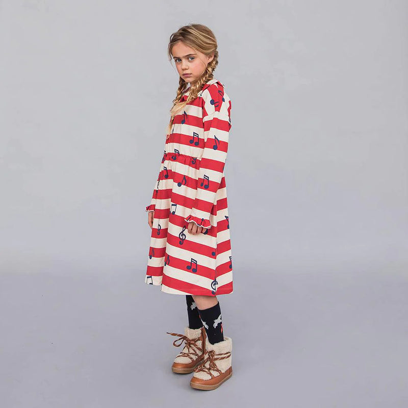 Carlijnq music notes - dress with ruffles kids dresses CARLIJNQ   