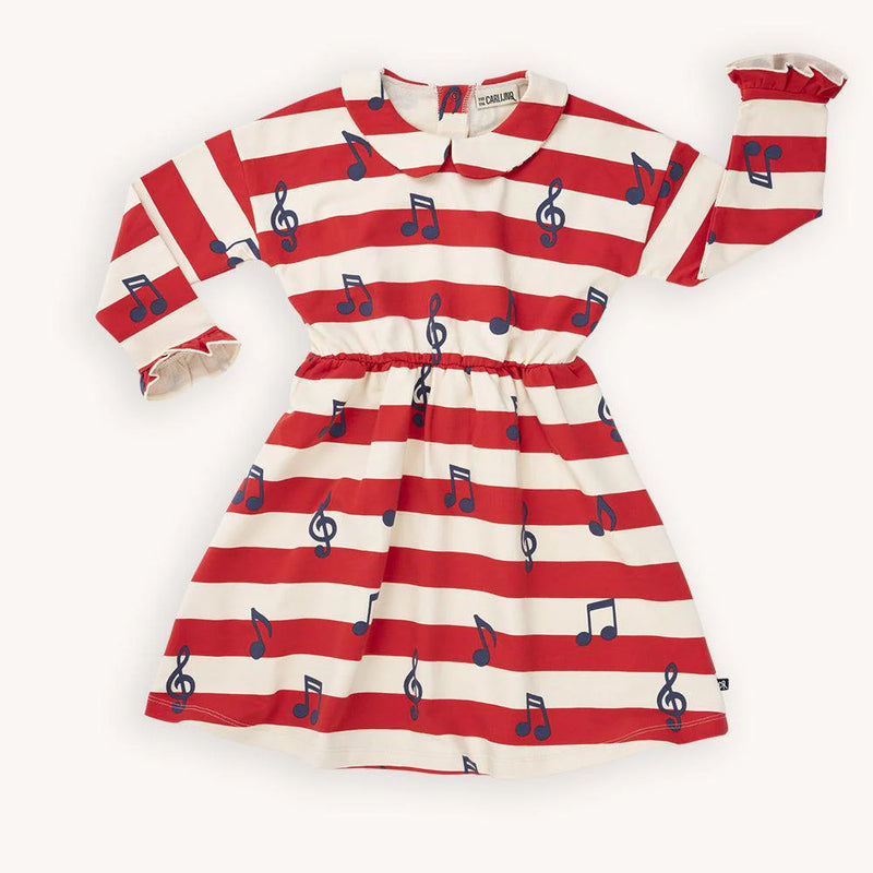 Carlijnq music notes - dress with ruffles kids dresses CARLIJNQ   