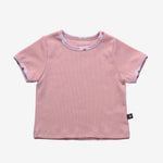 Petite Hailey Crop T Shirt Pink kids T shirts Petite Hailey   