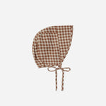 Rylee + Cru Brimmed Bonnet || Brown Gingham baby hats Rylee And Cru   