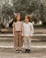 Rylee + Cru Wide Leg Pant || Brown Gingham kids pants Rylee And Cru   