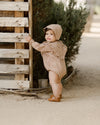 Rylee + Cru Brimmed Bonnet || Brown Gingham baby hats Rylee And Cru   