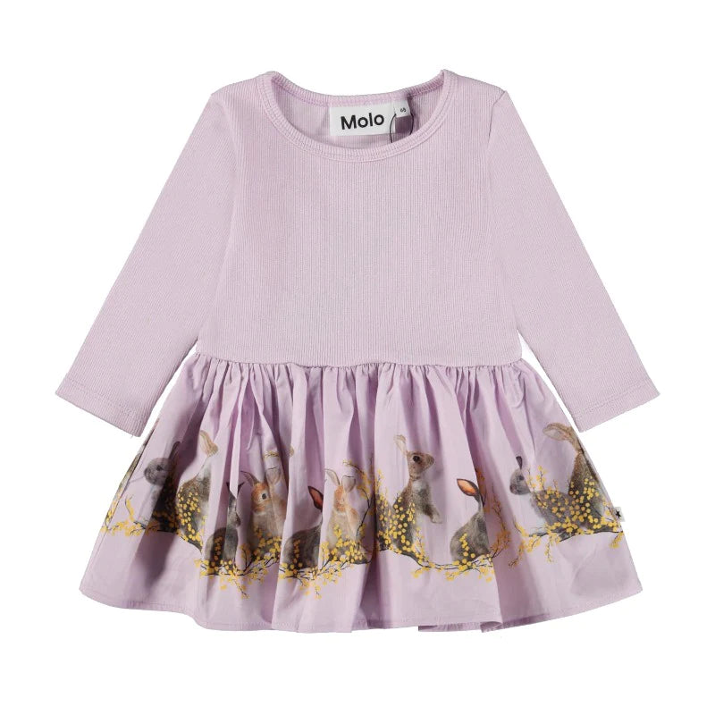 Molo Candi Bunnies Long Sleeve Baby Dress kids dresses Molo Kids   