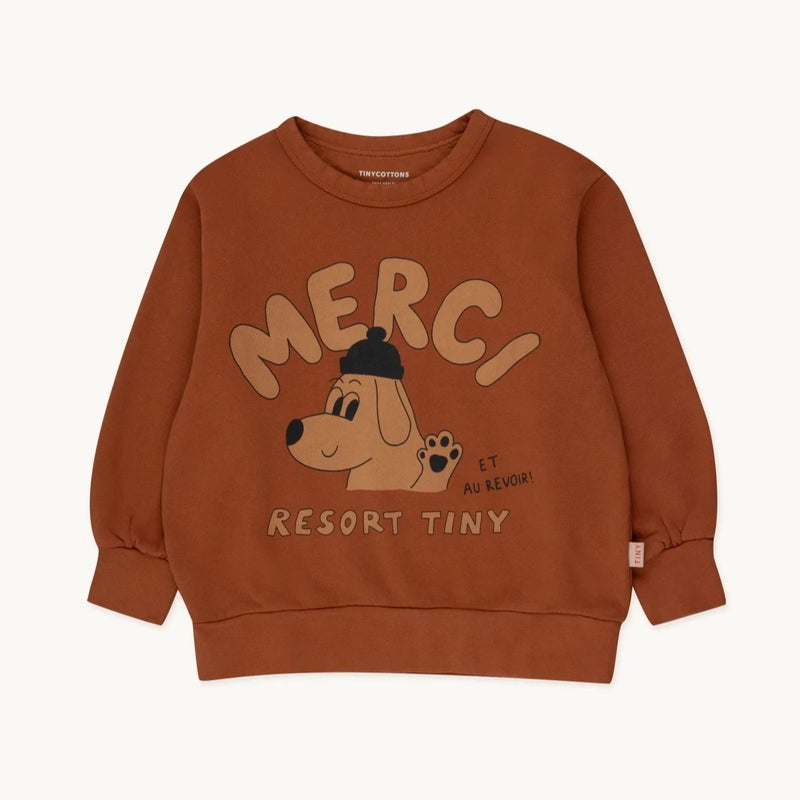 Tiny Cottons Merci Sweatshirt brown kids sweatshirts Tiny cottons   