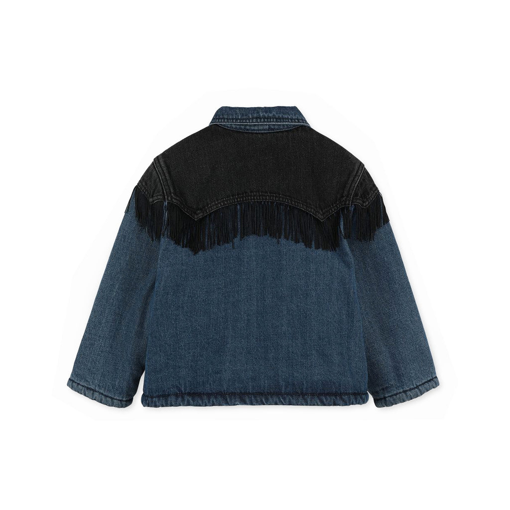 Stella McCartney Kids Girl Hearts & Fringe Washed Denim Jacket kids jackets Stella McCarney Kids   