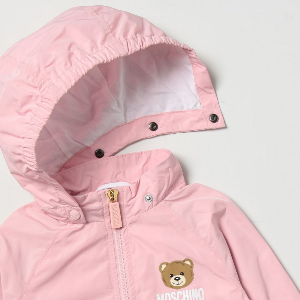 Moschino Kids Girls Pink Bolero Jacket with Rubble Detail