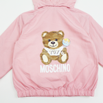 Moschino Baby Bear Toy Rattle Hooded Jacket Pink kids jackets Moschino   