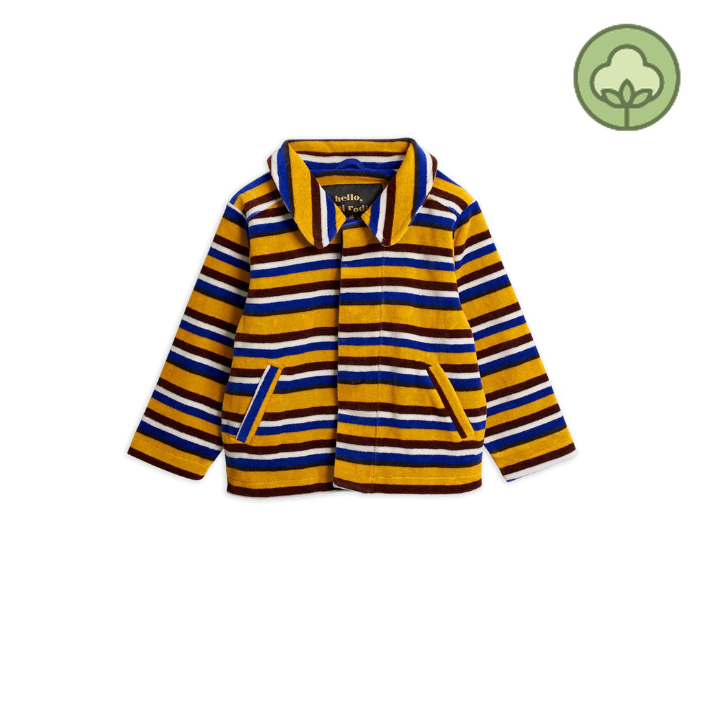 Mini Rodini Velour Stripe Jacket kids jackets Mini Rodini   