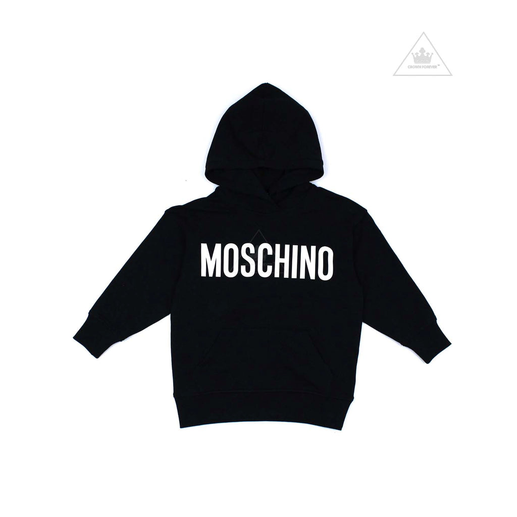 Moschino Kids Boys Maxi Hooded Sweatshirt with Logo Mini Me kids hoodies Moschino   