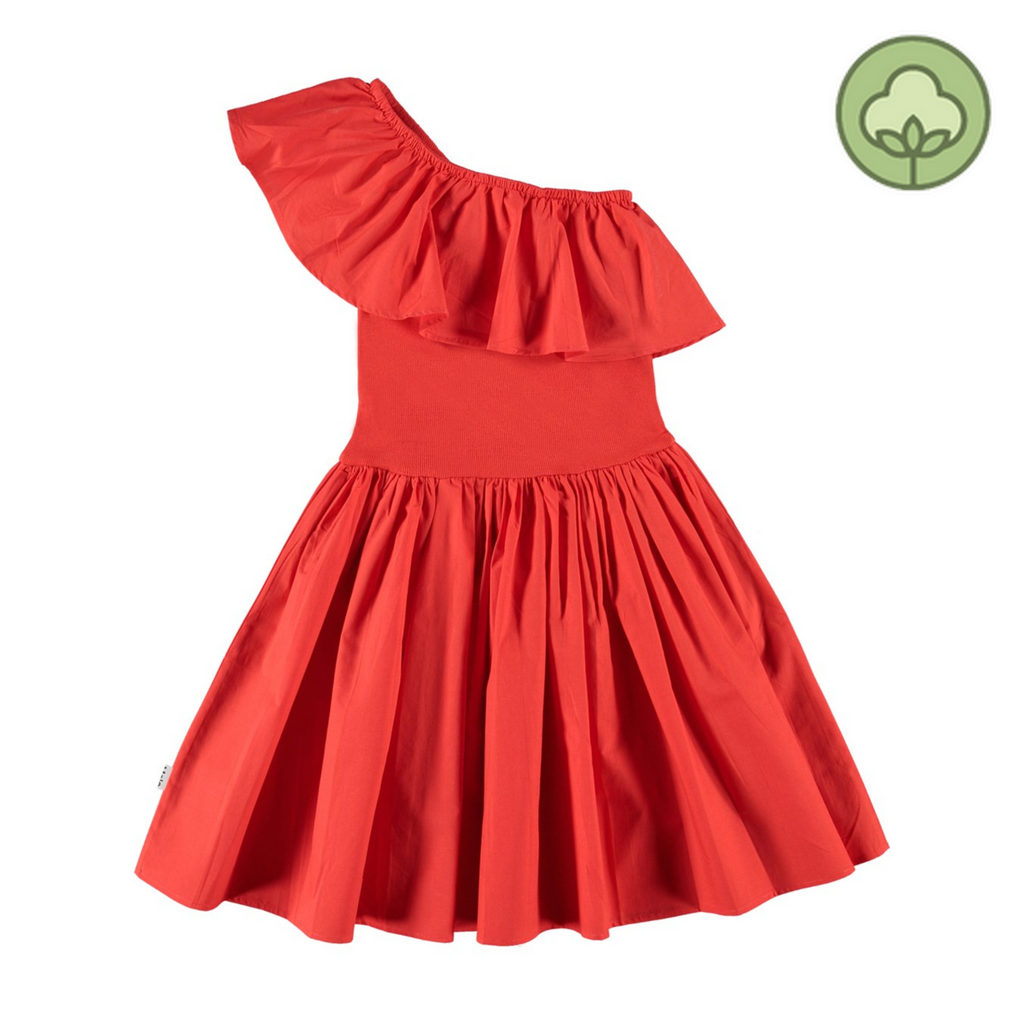 Molo Kids Chloey red 'one-shoulder' dress kids dresses Molo Kids   