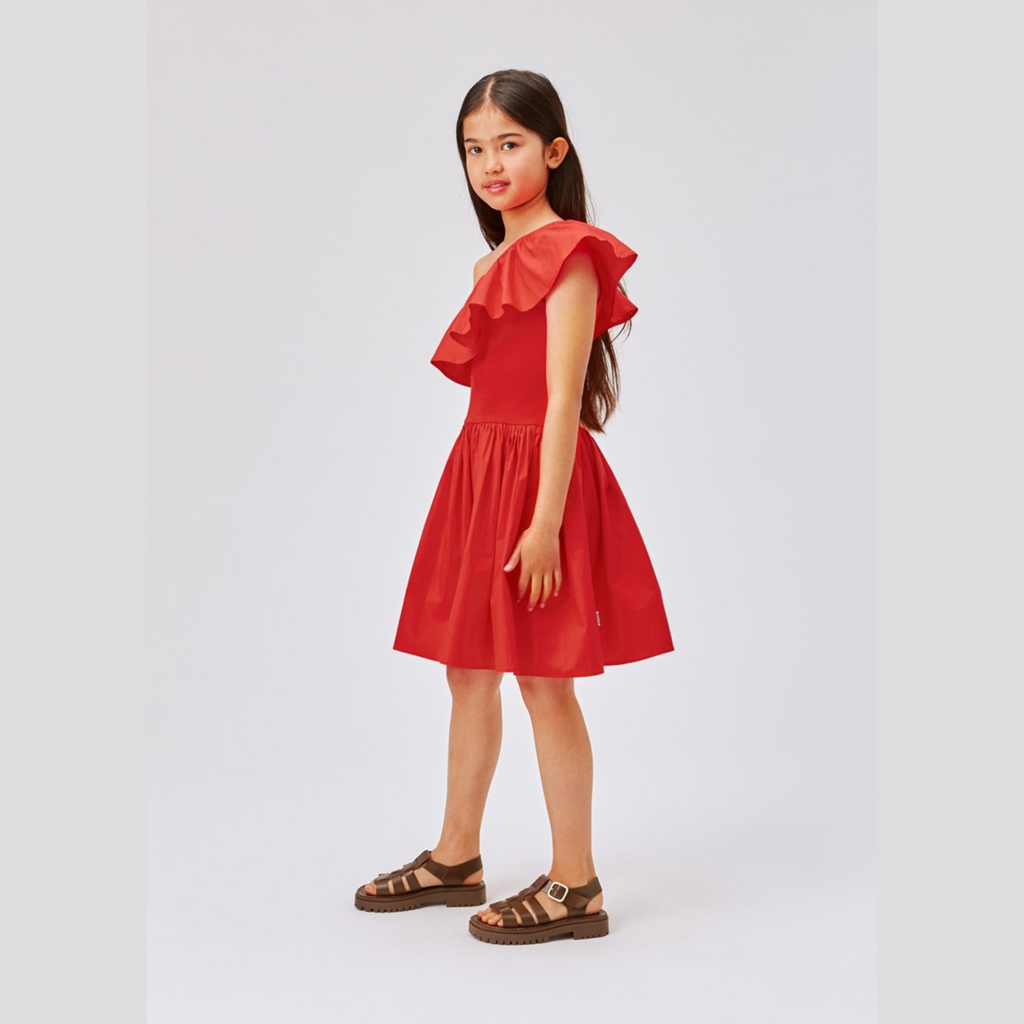 Molo Kids Chloey red 'one-shoulder' dress kids dresses Molo Kids   