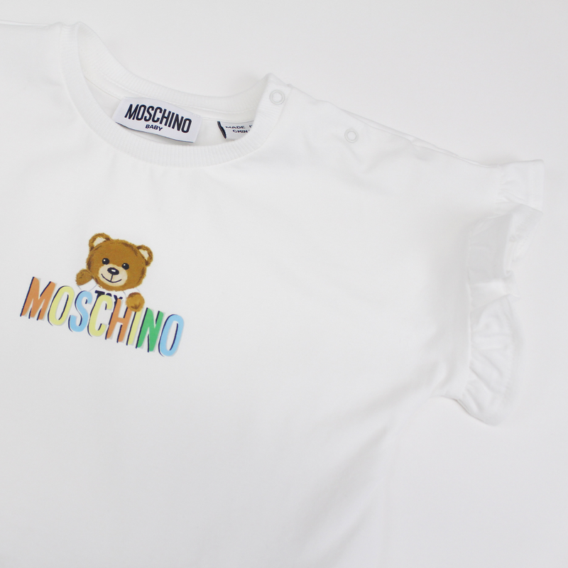 Moschino Baby Girls Ivory Teddy Bear Cotton Dress – Crown Forever