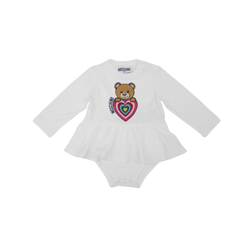 Moschino Baby Sweet Heart  Bear Printed Bodysuit baby onesies Moschino   