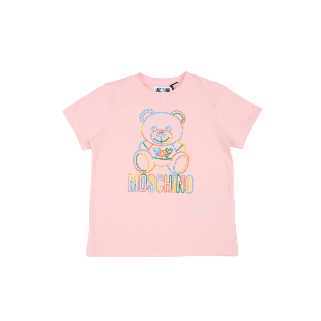 Moschino Baby - Pink Teddy Bear Logo T-Shirt