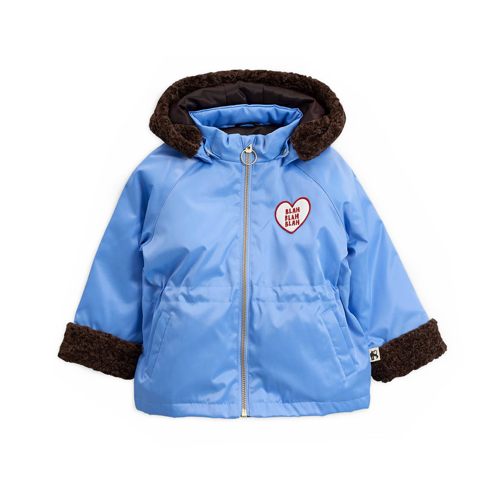 Mini Rodini Faux Fur Parka Light Blue kids jackets Mini Rodini   