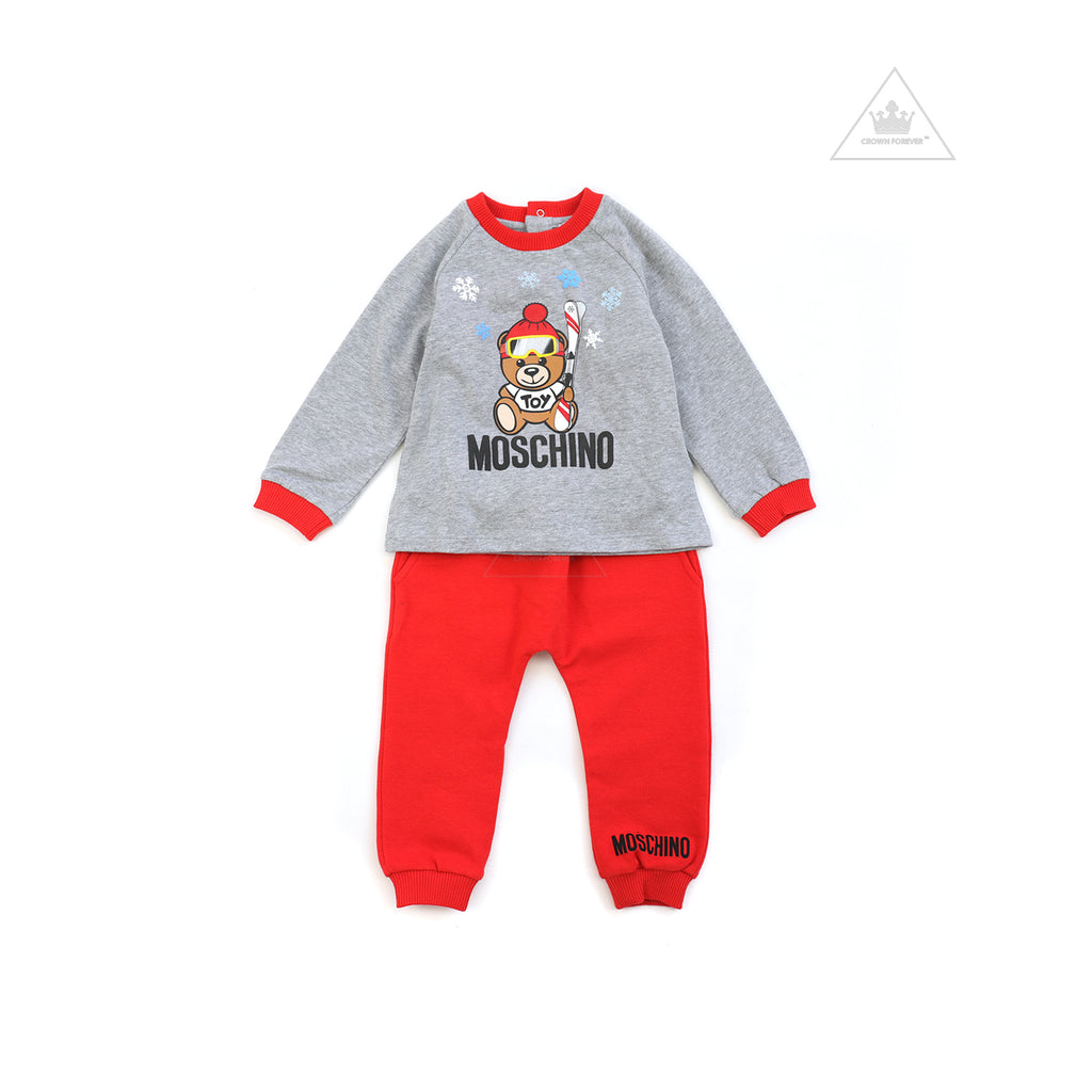 Moschino Baby T-Shirt And Pants Set With Ski Toy Bear * FINAL SALE kids tops+bottoms sets Moschino   