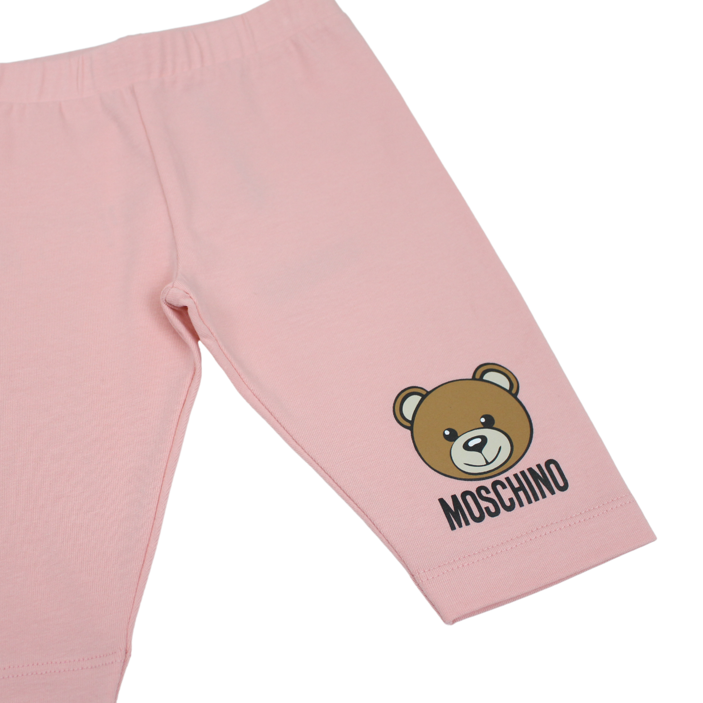 Moschino Kids Girls Pink Teddy Bear Logo T-Shirt & Leggings