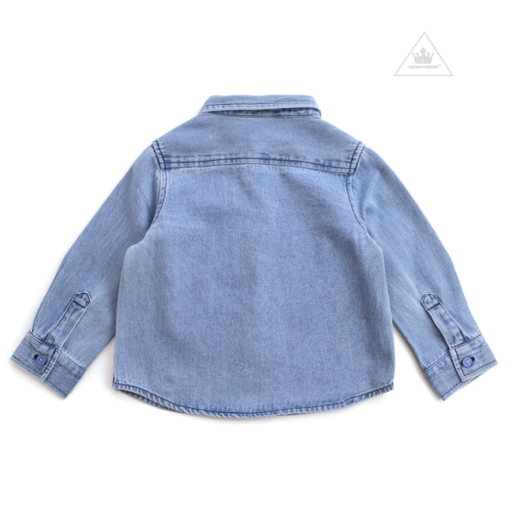 Wynken Baby Apache Shirt - Bleached Denim kids shirts Wynken   