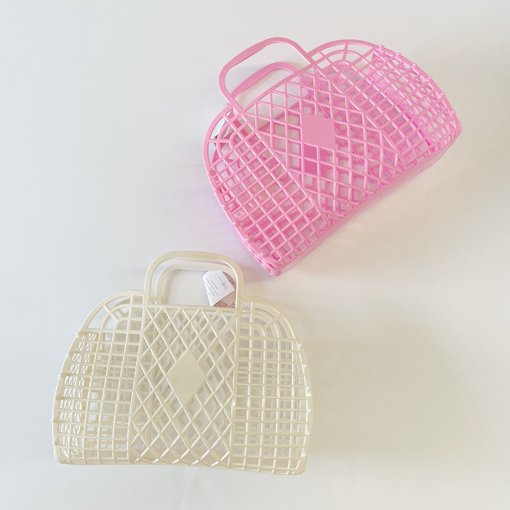 Sun Jellies Retro Basket (Large) Cream kids bags Sun Jellies   