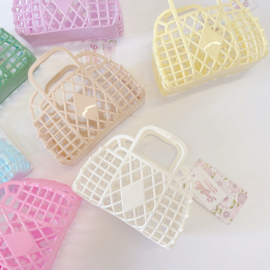 Sun Jellies Retro Basket (Mini) Bubblegum Latte kids bags Sun Jellies   