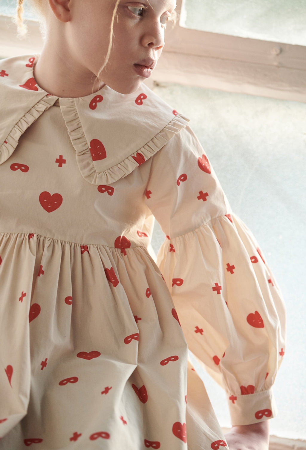 Beau Loves Natural Hearts + Masks Margo Frill Collar Dress kids dresses Beau Loves   